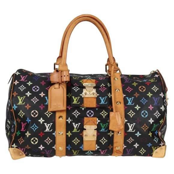LOUIS VUITTON Monogram Multicolor Keepall 45 Bag Black - Picture 1 of 15